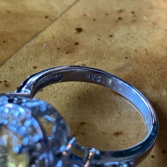 Natural Yellow Sapphire Sterling Silver Ring Size 5 - Picture 6 of 9